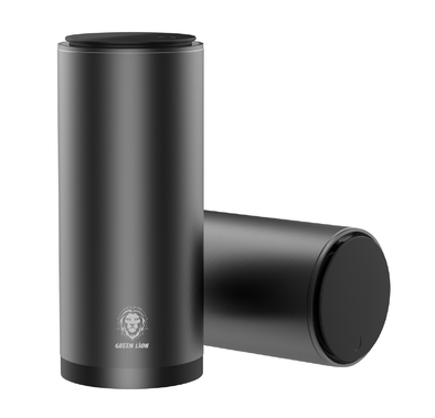  سلة مهملات السيارة الخضراء سعة 500 مل ، تعمل باللمس للفتح ، صندوق قمامة صغير مثبت على السيارة ، حاوية نفايات مكتبية من سبائك الألومنيوم مع أكياس قمامة مجانية - أسود