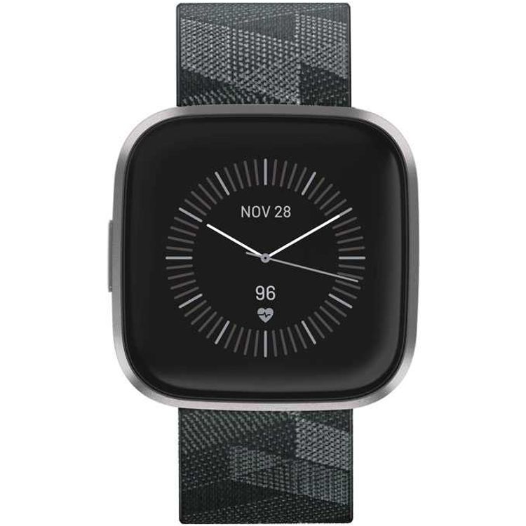 Fitbit Versa 2 SE Fitness Wristband with Heart Rate Tracker - Smoke Woven Band/Mist Grey Aluminum