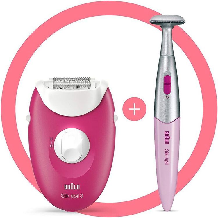 Braun Silk-Epil 3420 Epilator with Massage Rollers - Pink
