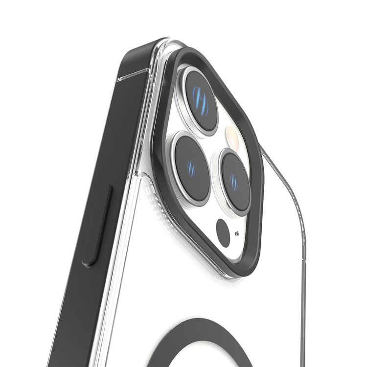 Levelo Claire Magsafe Case with Aluminum Bumper Case for iPhone 16 Pro, Hybrid Case, MagSafe Compatibility - Black