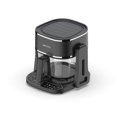 Porodo Lifestyle Dual Design Air Fryer & Grill, Advanced Cooking Technology, Glass Container, UK 3-Pin Power Plug - Black 