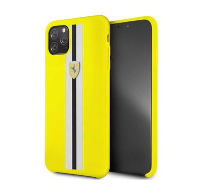 CG MOBILE Silicone Phone Case On Track & Stripes Compatible for iPhone 11 Pro Max (6.5") Drop Protection Mobile Case Officially Licensed - Yellow