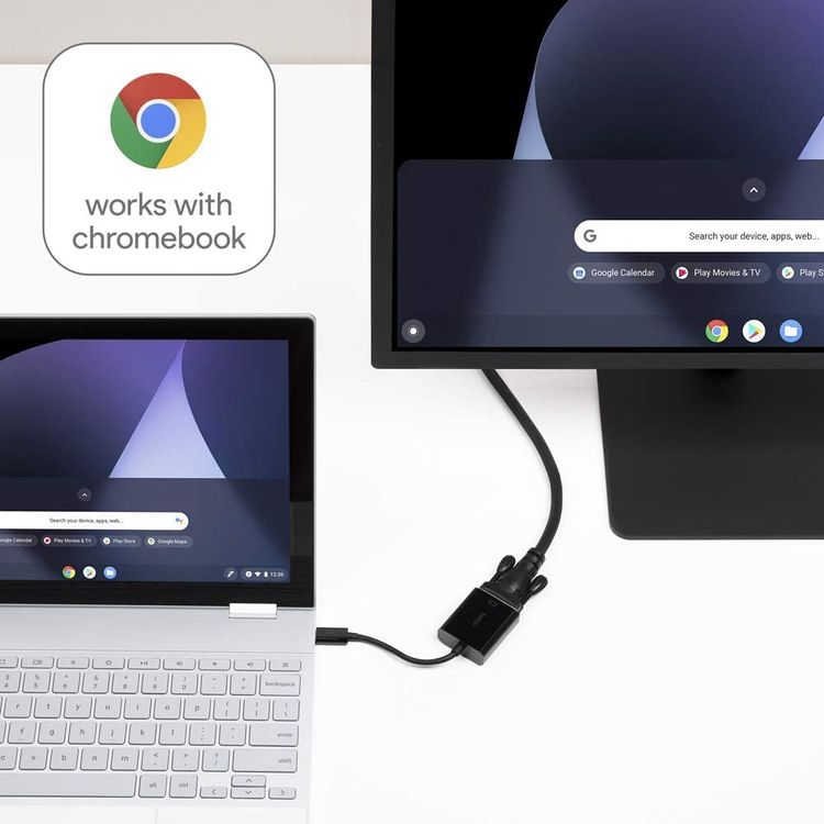 بيلكين  محول USB-C إلى VGA و USB-C ذكر و VGA أنثى ، متوافق مع أجهزة USB-C - أسود