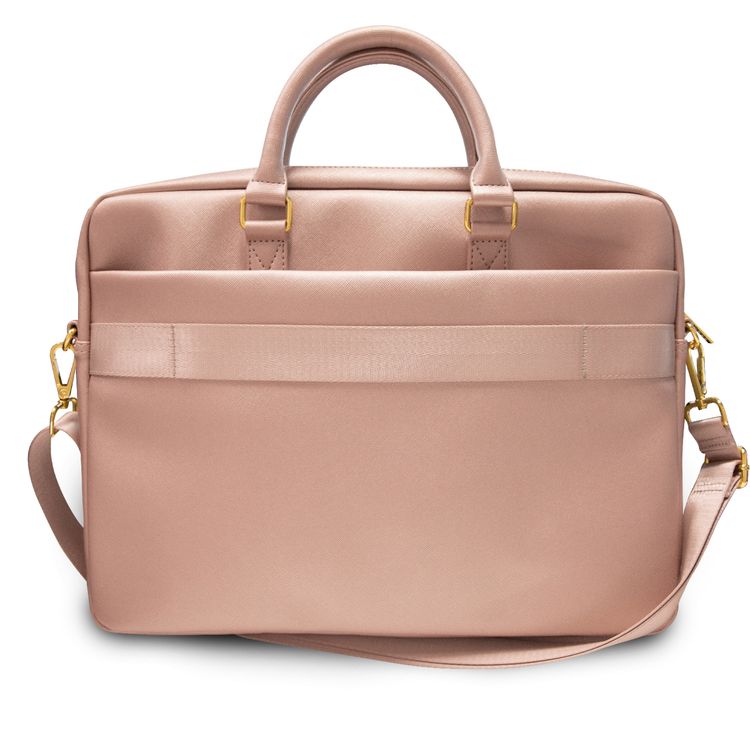 حقيبة كمبيوتر من سي جي موبايل غيس من مادة بولي يوريثان سيناريو سافيانو 15 بوصة مع حزام كتف قابل للتعديل متوافق مع ماك بوك ، حقيبة تخزين محمولة رفيعة وخفيفة الوزن ، غطاء واقٍ مع سحاب مناسب للخارج ، الأعمال ، المكتب ، المدرسة المرخصة رسميًا - وردي