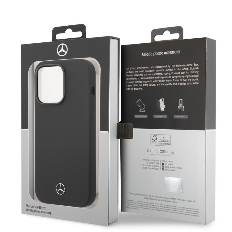 Mercedes-Benz Magsafe Compatibility Liquid Silicone Case iPhone 14 Pro Max Compatibility - Black