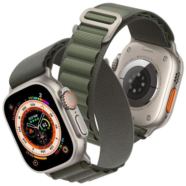 HYPHEN Watch Strap Nylon Loop for Apple Ultra (Medium) - Green