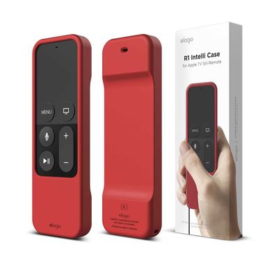  إيلاغو جراب R1 Intelli متوافق مع جهاز ابل تي في سيري ريموت 4K / الجيل الرابع - تقنية المغناطي وامتصاص الصدمات ، احمر