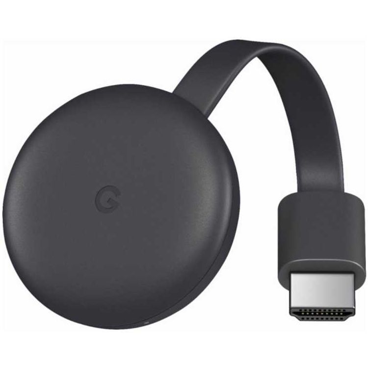 Google Chromecast 3rd Generation for Media Streaming Device with Integrated HDMI Interface, Mirror & Cast Content Supports 1080p Works with Google Home - Black