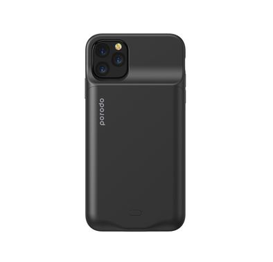 Porodo Qi 3500mAh 5W Wireless Battery Case for iPhone 11 Pro with Built-in Protective Mechanism, 2A Fast USB-C Re-Charge Port, Portable & Convenient Charging Case - Black