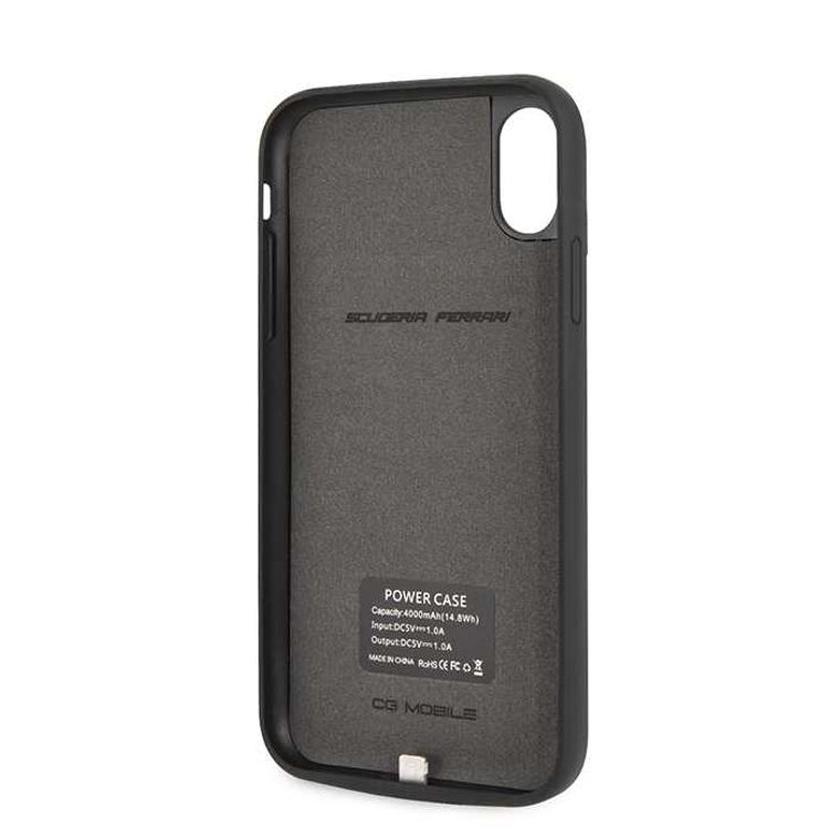 Ferrari Off Track Full Cover Power Case 4000mAh for iPhone Xr, Officially Licensed, Shock Resistant, Scratches Resistant