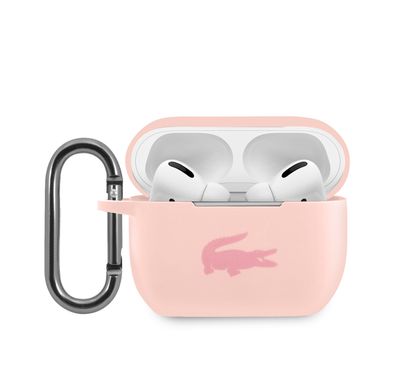 Lacoste Liquid Silicone Airpods Case with Glossy Printing Logo AirPods Pro - Pink