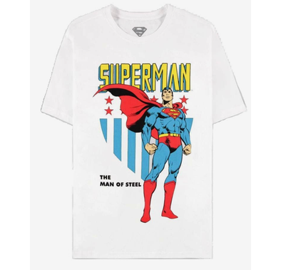 Difuzed DC Comics Superman Retro Classics Short Sleeved T-Shirt - White - XL