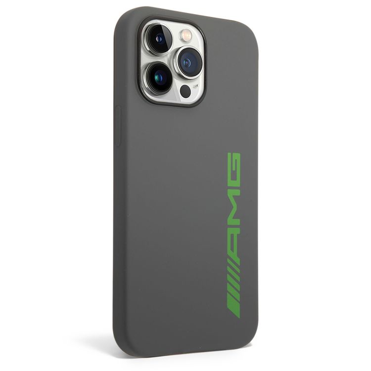 AMG Liquid Silicone Case with Colorful AMG Logo Bumper ProtectioniPhone 14 Pro Compatibility - Green