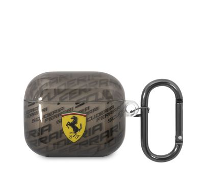 حافظة CG MOBILE Ferrari بتصميم نمط Scuderia Ferrari متوافق مع Airpods 3 - أسود