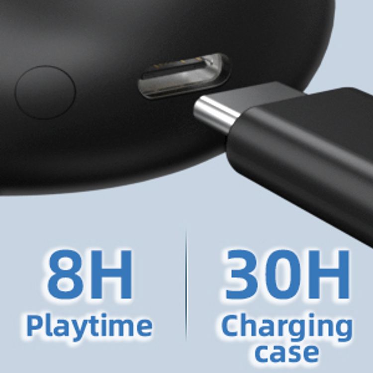 Monster N-Lite 203 AirLinks Wireless Earbuds, Bluetooth Version 5.3, 10m Transmission Distance, Type-C Charging Port, 2 Hours Charging Time - Black