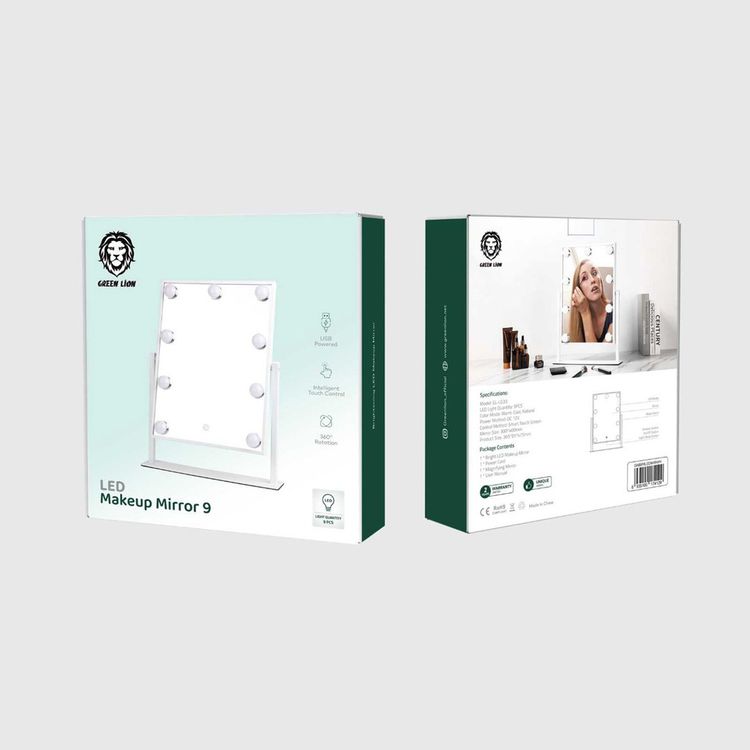 Green Lion Brightening 9 Led Makeup Mirror - White