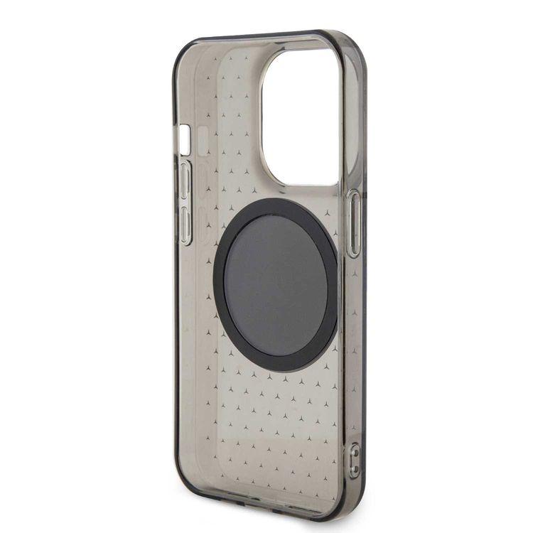 حافظة ماجسيف شفافة لهاتف آيفون 15 برو من مرسيدس بنز بنمط نجوم - أسود