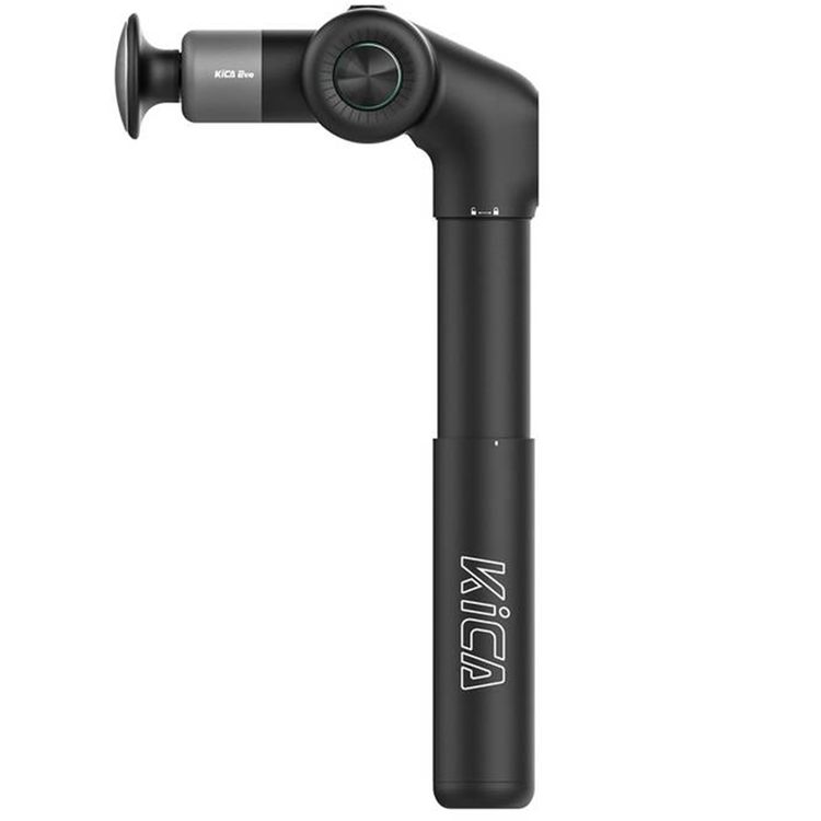 Kica Evo Massage Device with Extendable Handle, 6 Professional Massage Heads, 1600mAh Battery, Comfortable Powerful Vibration, 12mm Deep Stroke - Black