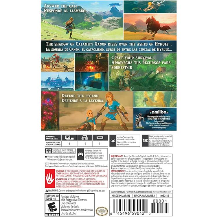 The Legend of Zelda Breath of the Wild Nintendo Switch Video Game (Nintendo Switch)
