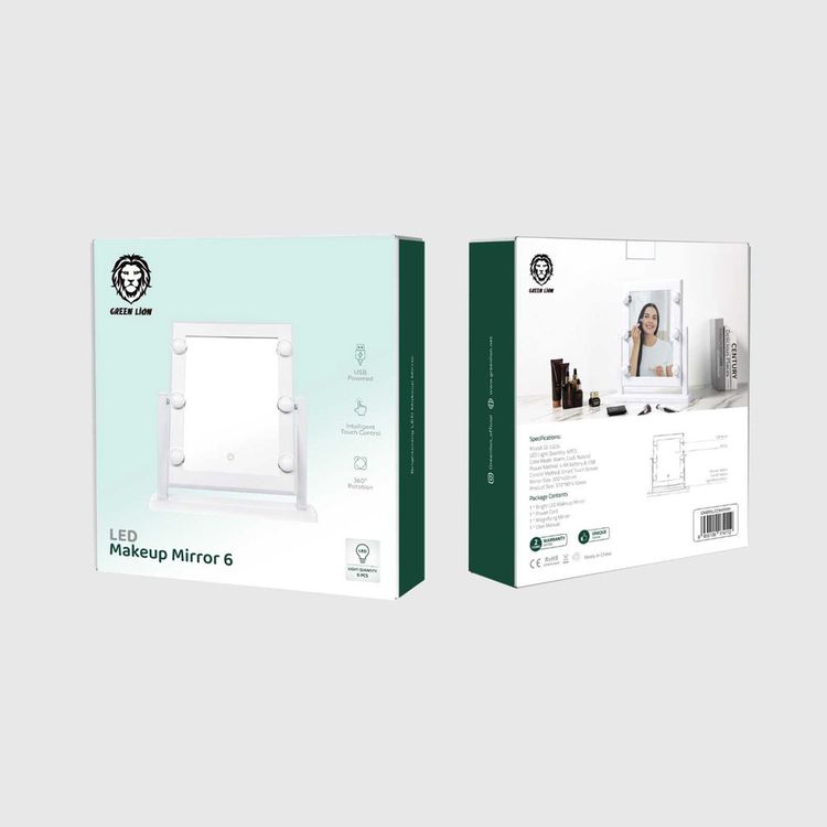 Green Lion Brightening 6 Led Makeup Mirror - White