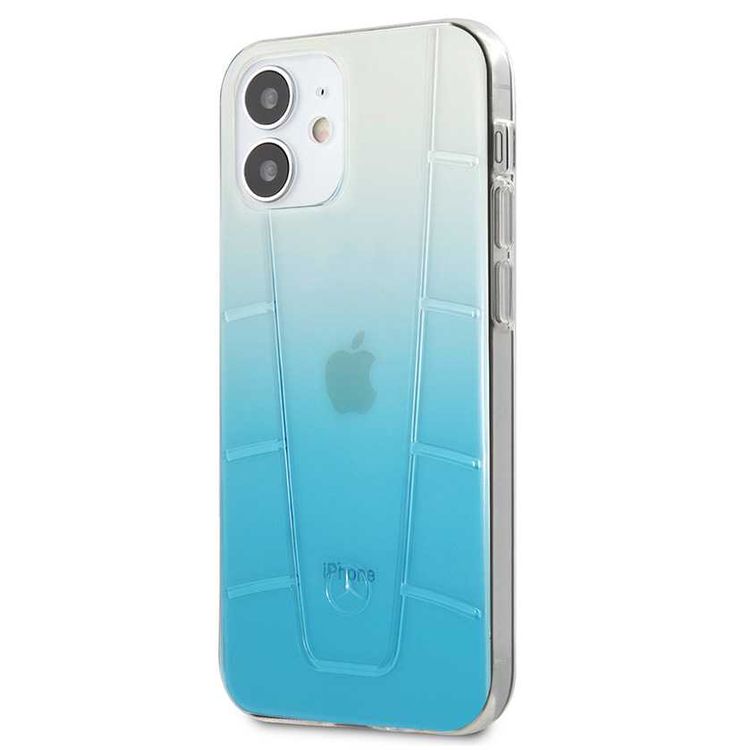 CG MOBILE Mercedes-Benz Transparent Phone Case Embossed 2 Compatible for iPhone 12 Mini (5.4 ) Officially Licensed - Blue Gradient