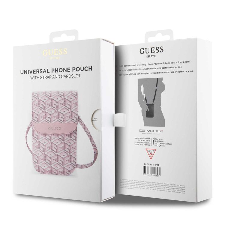 Guess Gcube Stripe Wallet Bag - Pink