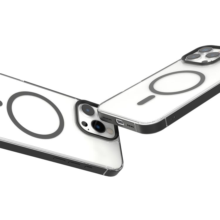 Levelo Claire Magsafe Case with Aluminum Bumper Case for iPhone 16 Pro, Hybrid Case, MagSafe Compatibility - Black