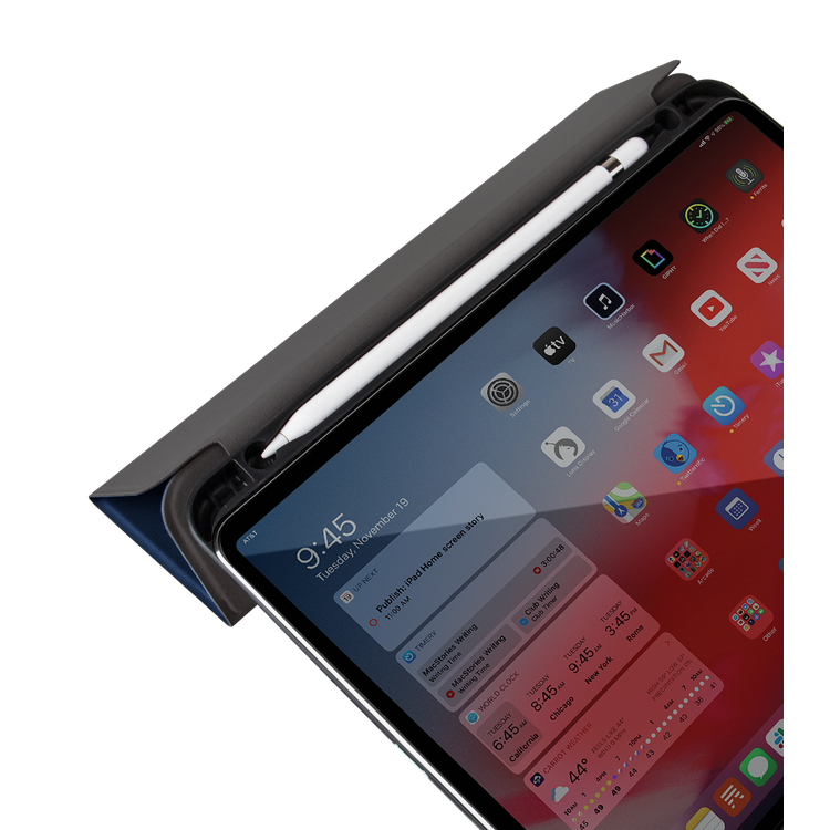 Viva Madrid Elegante Folio Case With Apple Pencil Holder For iPad 10.2" (9TH GEN) - Blue