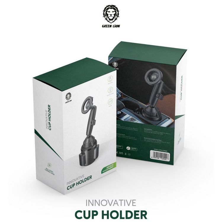 Green Lion Innovative Extendable and Adjustable Cup Holder - Black