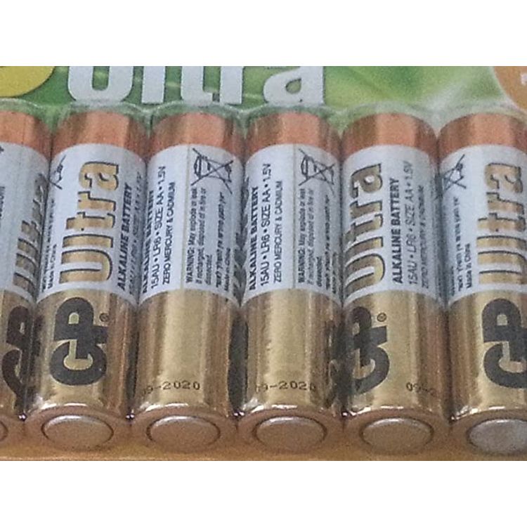 GP Ultra Alkaline AA Battery 12-Pieces - Cooper