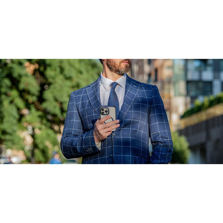 Levelo Claire Magsafe Case with Aluminum Bumper Case for iPhone 16 Pro Max, Hybrid Case, MagSafe Compatibility - Blue