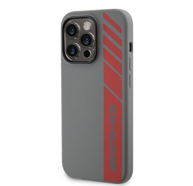 AMG MagSafe Silicone Case with Vertical AMG Logo Pattern for iPhone 15 Series  - Grey - iPhone 15 Pro