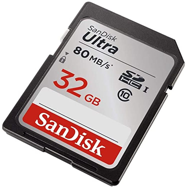 SanDisk Ultra 32GB Class 10 SDHC UHS-I Memory Card up to 80MB/s (SDSDUNC-032G-GN6IN) - Grey