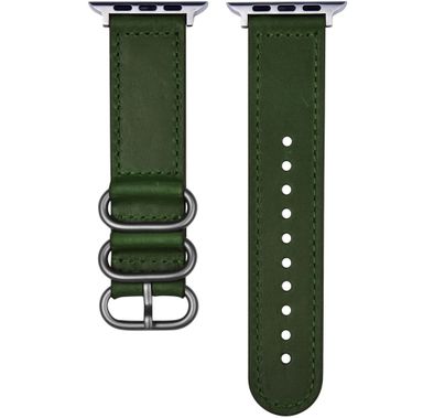 Devia Tricyclic Real Leather Watch Band 38/40mm - Green