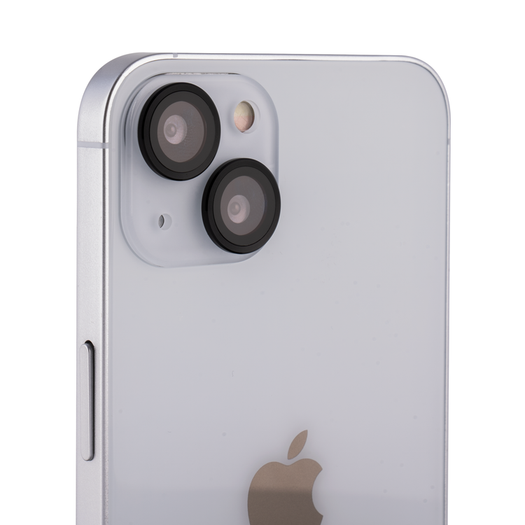 Devia Gemstone Lens Protector (2pcs) Compatible for iPhone 13 (6.1") Seamless Absorption, 360 Protection Lens, 9H Aluminum Alloy + Tempered Glass Lens Protector - Black