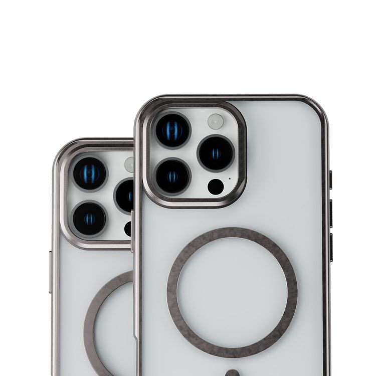 كفر حماية Levelo Elio PC مع حامل حلقي للكاميرا لهاتف iPhone 16 Pro Max، حامل مدمج، متوافق مع MagSafe - تيتانيوم