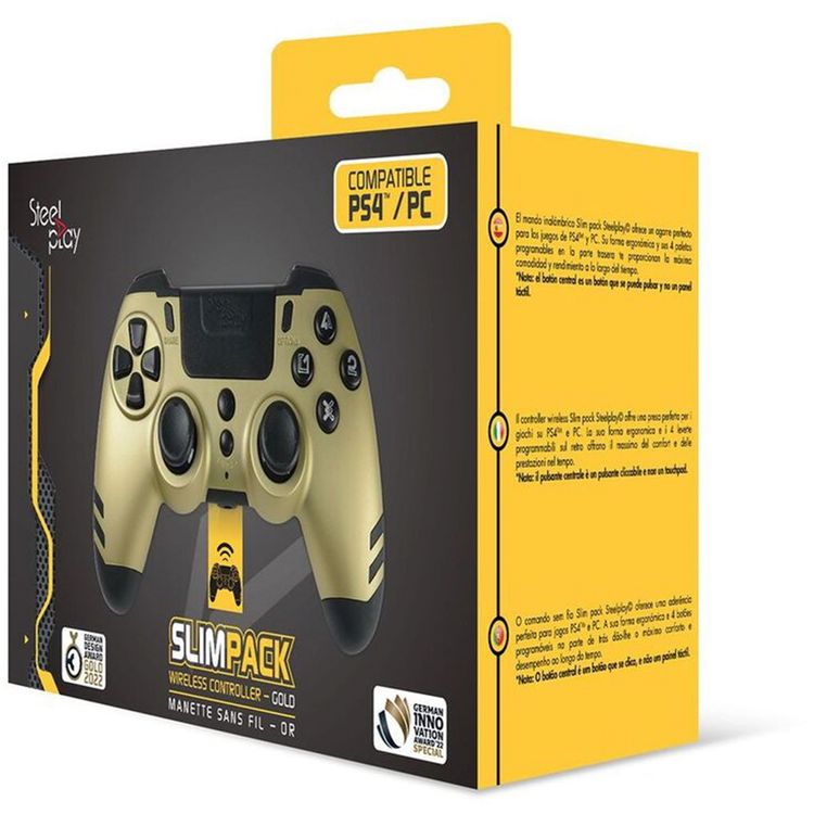 Steelplay Slim Pack Wireless Controller For PC/PS4 - Gold