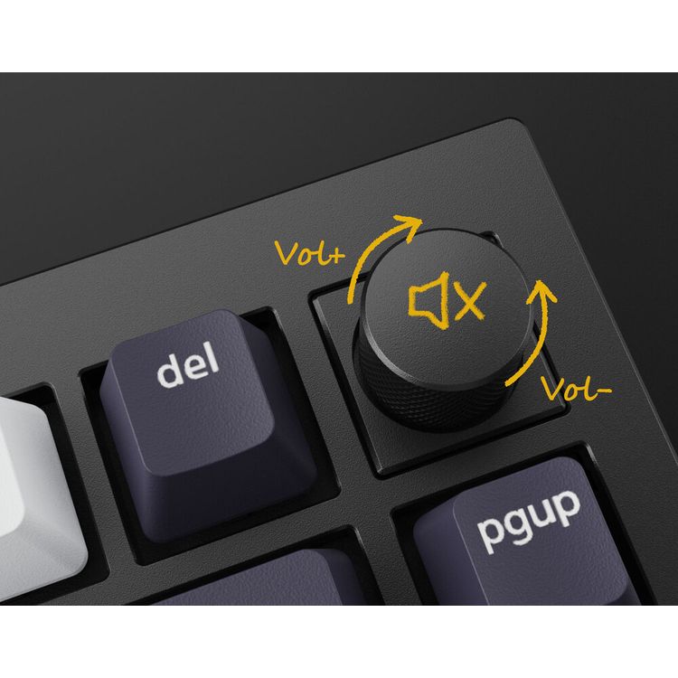 Keychron Q1 QMK Gateron G-PRO Switch لوحة مفاتيح ميكانيكية RGB ومقبض ومفتاح أزرق وقابل للتبديل السريع حسب الطلب - البحريه الزرقاء