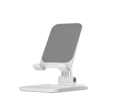 Devia Desktop Folding Stand For Phone, Anti-Slip Design, Safe & Secured, Portable Stand for Smartphones  Bedside, Office, Kitchen Table - White
