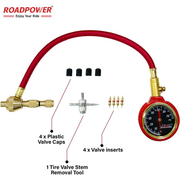 RoadPOWER شديدة التحمل ، طقم ضاغط الهواء السريع للإطارات للطرق الوعرة مع زر التحرير الدقيق