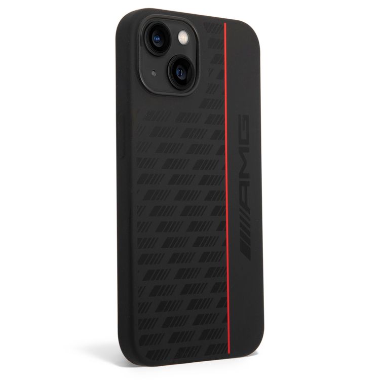 AMG Liquid Silicone Case - Carbon Pattern, Bumper Protection iPhone 14 Plus Compatibility - Black