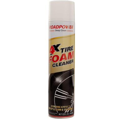 منظف رغوة الإطارات ROADPOWER 4X، 650 مل، قطعة واحدة، يزيل غبار الفرامل والأوساخ والأتربة، يعزز لمعان الإطارات، آمن على معظم العجلات، تركيبة رذاذ رغوية 2 في 1