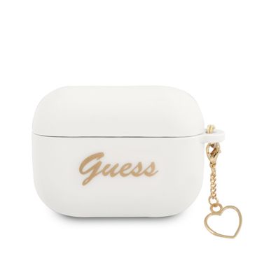جراب جيس GUAPLSCHSH من السيليكون لسماعات ابل إيربودز برو ، مجموعة ساحرة مع حلقة قلب ضد الضياع ، مرخصة رسميًا - أبيض