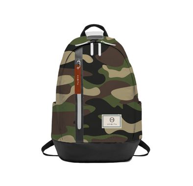 هابيتوحقيبة ظهر عمودية من البوليستر - أخضر مموه