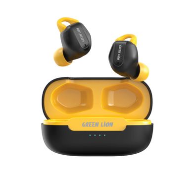 سماعات الأذن اللاسلكية جرين ليون إندورو، بطارية علبة بسعة 400 مللي أمبير، مقاومة للماء بمعيار IPX5، وقت تشغيل 6 ساعات - أسود