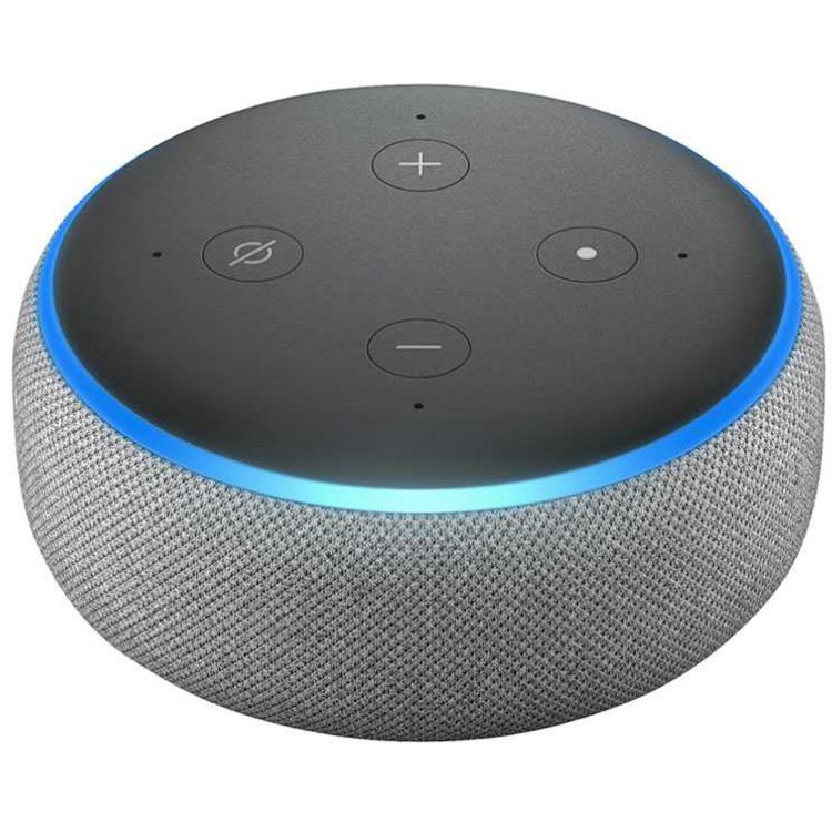 Amazon Echo Dot ( 3rd Gen ) Voice-Controlled Speaker, Ask Alexa to Play Music, Answer Questions, Read News, Connect Speaker Over Bluetooth or With 3.5mm Audio Cable - Heather Gray