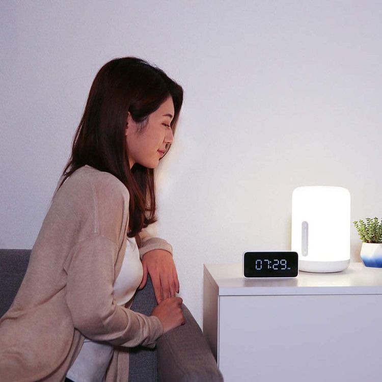 Xiaomi Mi Bedside Lamp 2 Work with Apple Homekit Siri APP Remote Control, Smart Lighting 12W, Double-layer Lampshade, Voicer Control, Wi-Fi Connectivity / Bluetooth 4.2 - White