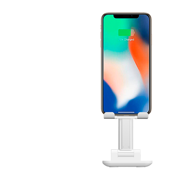 Devia Desktop Tablet Phone Stand, Adjustable, Lazy Stand, Anti-Slip Design, Safe & Secured, Portable Stand for Smartphones, Tablet, etc., Bedside, Office, Kitchen Table - White