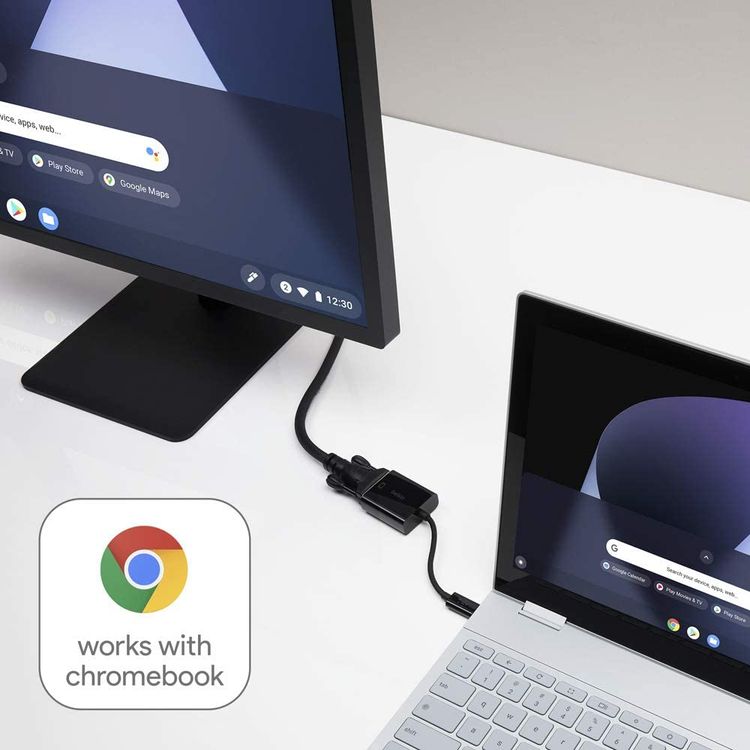 بيلكين  محول USB-C إلى VGA و USB-C ذكر و VGA أنثى ، متوافق مع أجهزة USB-C - أسود