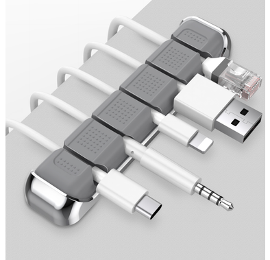 Ahastyle Aluminum Silicone Multipurpose Cable Clips/Organizers - Grey